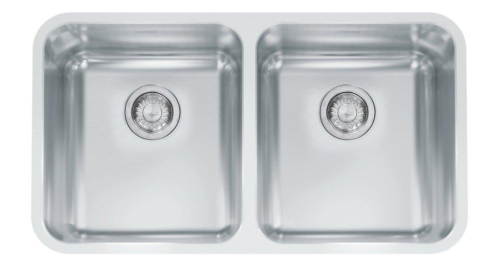 FRANKE Franke GDX12031 Grande 32-7/8 x 18-3/4 in. No Hole Stainless Steel Double Bowl Undermount Kitchen Sink