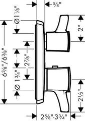 HANSGROHE Hansgrohe 15727001 Ecostat Classic Two Handle Thermostatic Valve Trim in Polished Chrome