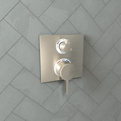 HANSGROHE Hansgrohe 15714821 Ecostat Square Two Handle Thermostatic Valve Trim in Brushed Nickel