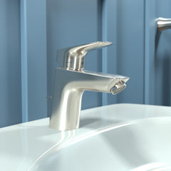 HANSGROHE Hansgrohe 71070821 Logis Single Handle Monoblock Bathroom Sink Faucet in Brushed Nickel