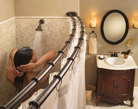 MOEN Moen DN2141OWB Old World Bronze Adjustable Double Curved Shower Rod