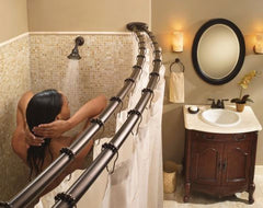 MOEN Moen DN2141OWB Old World Bronze Adjustable Double Curved Shower Rod