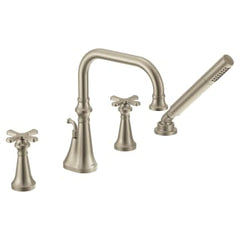 MOEN Moen TS44506BN Colinet Two Handle Deck-Mount Roman Tub Faucet Trim with Cross Handles and Handshower