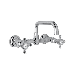 ROHL ROHL A1423XMAPC-2 Acqui Two Handle Wall Mount Bridge Bathroom Sink Faucet in Polished Chrome