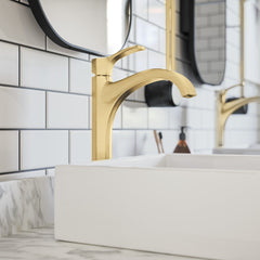 HANSGROHE Hansgrohe 04811250 Locarno Single Handle Monoblock Bathroom Sink Faucet in Brushed Gold Optic