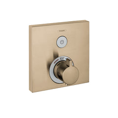HANSGROHE Hansgrohe 15762141 ShowerSelect Thermostatic Trim for 1 Function, Square in Brushed Bronze