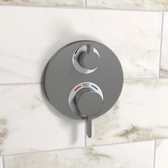 HANSGROHE Hansgrohe 15758341 Ecostat S Thermostatic Trim with Volume Control and Diverter in Brushed Black Chrome