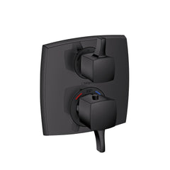 HANSGROHE Hansgrohe 15728671 Ecostat Classic Thermostatic Trim with Volume Control and Diverter, Square in Matte Black