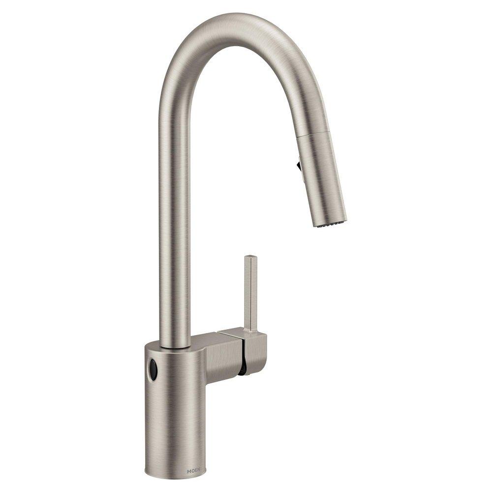 MOEN Moen 7565EWSRS Align Single Handle Pull Down Touchless Kitchen Faucet in Spot Resist Stainless