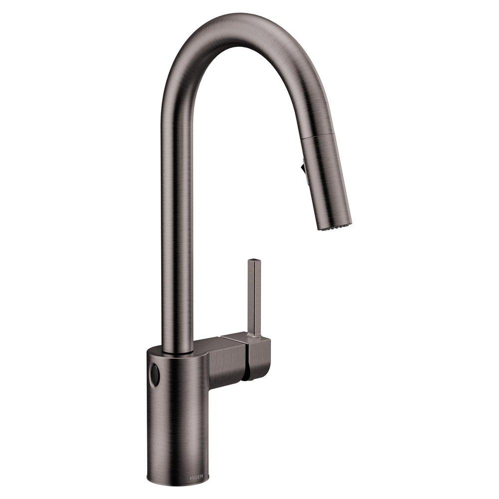 MOEN Moen 7565EWBLS Align Single Handle Pull Down Touchless Kitchen Faucet in Black Stainless