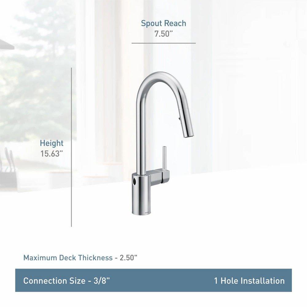 MOEN Moen 7565EWBG Align Single Handle Pull Down Touchless Kitchen Faucet in Brushed Gold