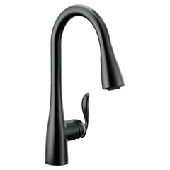MOEN Moen 7594EVBL Arbor Single Handle Pull Down Touchless Kitchen Faucet with Voice Activation in Matte Black