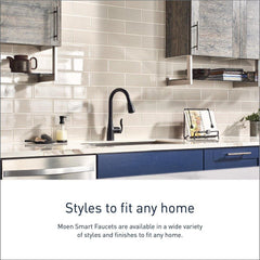 MOEN Moen 7594EVBL Arbor Single Handle Pull Down Touchless Kitchen Faucet with Voice Activation in Matte Black