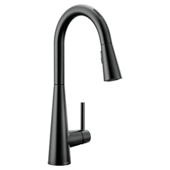MOEN Moen 7864EVBL Sleek Single Handle Pull Down Touchless Kitchen Faucet with Voice Activation in Matte Black