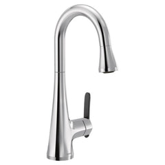 MOEN Moen S6235 Etch Single Handle Pull Down Bar Faucet in Chrome
