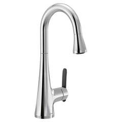 MOEN Moen S6235 Etch Single Handle Pull Down Bar Faucet in Chrome