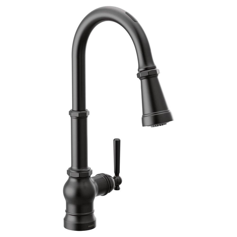 MOEN Moen S72003EVBL Matte Black One-Handle Pulldown Kitchen Faucet