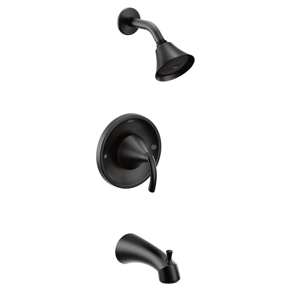 MOEN Moen T2743EPBL Glyde One Handle Single Function Bathtub & Shower Faucet in Matte Black (Trim Only)