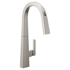 MOEN Moen S75005EVSRS Weymouth Single Handle Pull Down Touchless Kitchen Faucet with Voice Activation in Spot Resist Stainless