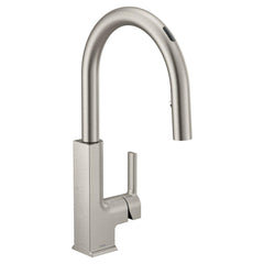 MOEN Moen S72308EVSRS STo Single Handle Pull Down Touchless Kitchen Faucet with Voice Activation in Spot Resist Stainless