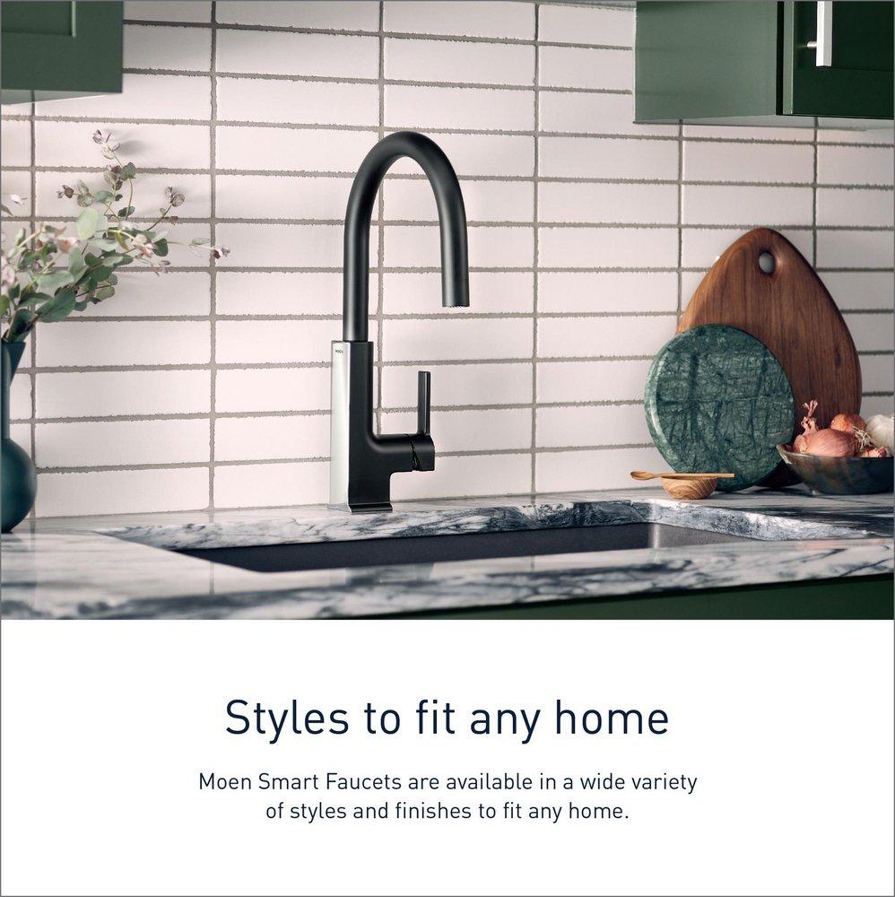 MOEN Moen S72308EVSRS STo Single Handle Pull Down Touchless Kitchen Faucet with Voice Activation in Spot Resist Stainless