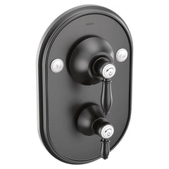 MOEN Moen TS32100BL Weymouth Two Handle Pressure Balancing Valve Trim in Matte Black