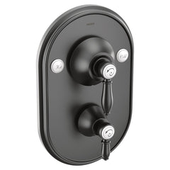 MOEN Moen TS32100BL Weymouth Two Handle Pressure Balancing Valve Trim in Matte Black