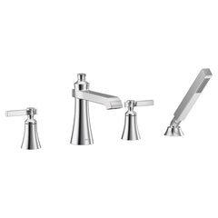 MOEN Moen TS928 Flara 2-Handle Deck-Mount Roman Tub Faucet Trim Kit with Handshower and Lever Handles in Chrome (Valve Sold Separately)