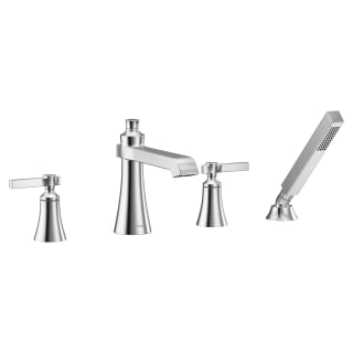 MOEN Moen TS928 Flara 2-Handle Deck-Mount Roman Tub Faucet Trim Kit with Handshower and Lever Handles in Chrome (Valve Sold Separately)