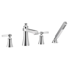 MOEN Moen TS928 Flara 2-Handle Deck-Mount Roman Tub Faucet Trim Kit with Handshower and Lever Handles in Chrome (Valve Sold Separately)
