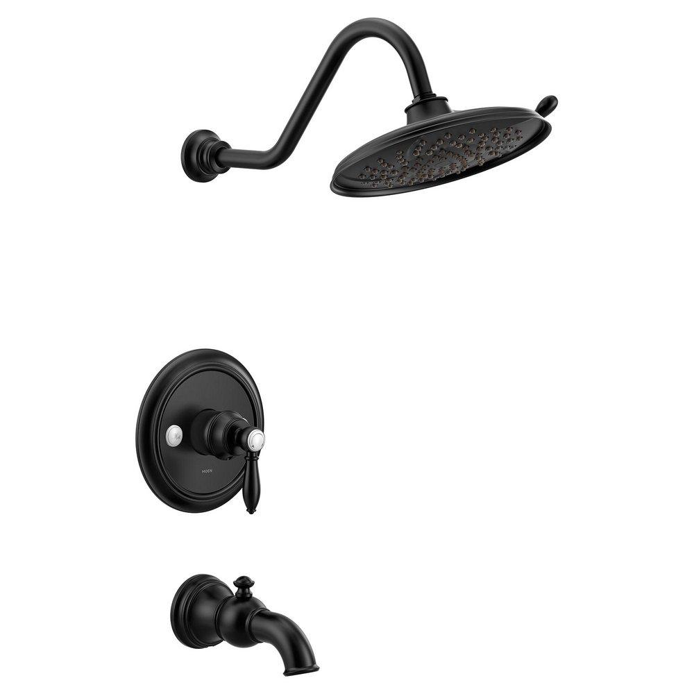 MOEN Moen UTS33103BL Weymouth Single Handle Dual Function Bathtub & Shower Faucet in Matte Black (Trim Only)
