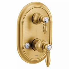 MOEN Moen UTS4311BG Weymouth Two Handle Pressure Balancing Valve Trim in Brushed Gold