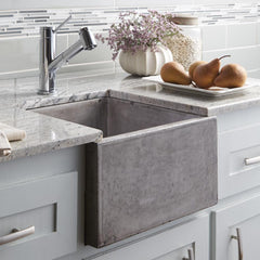 NATIVE TRAILS Native Trails NSB1515-A Ventana 15 x 15 in. Apron Front and Undermount NativeStone Bar Sink in Ash