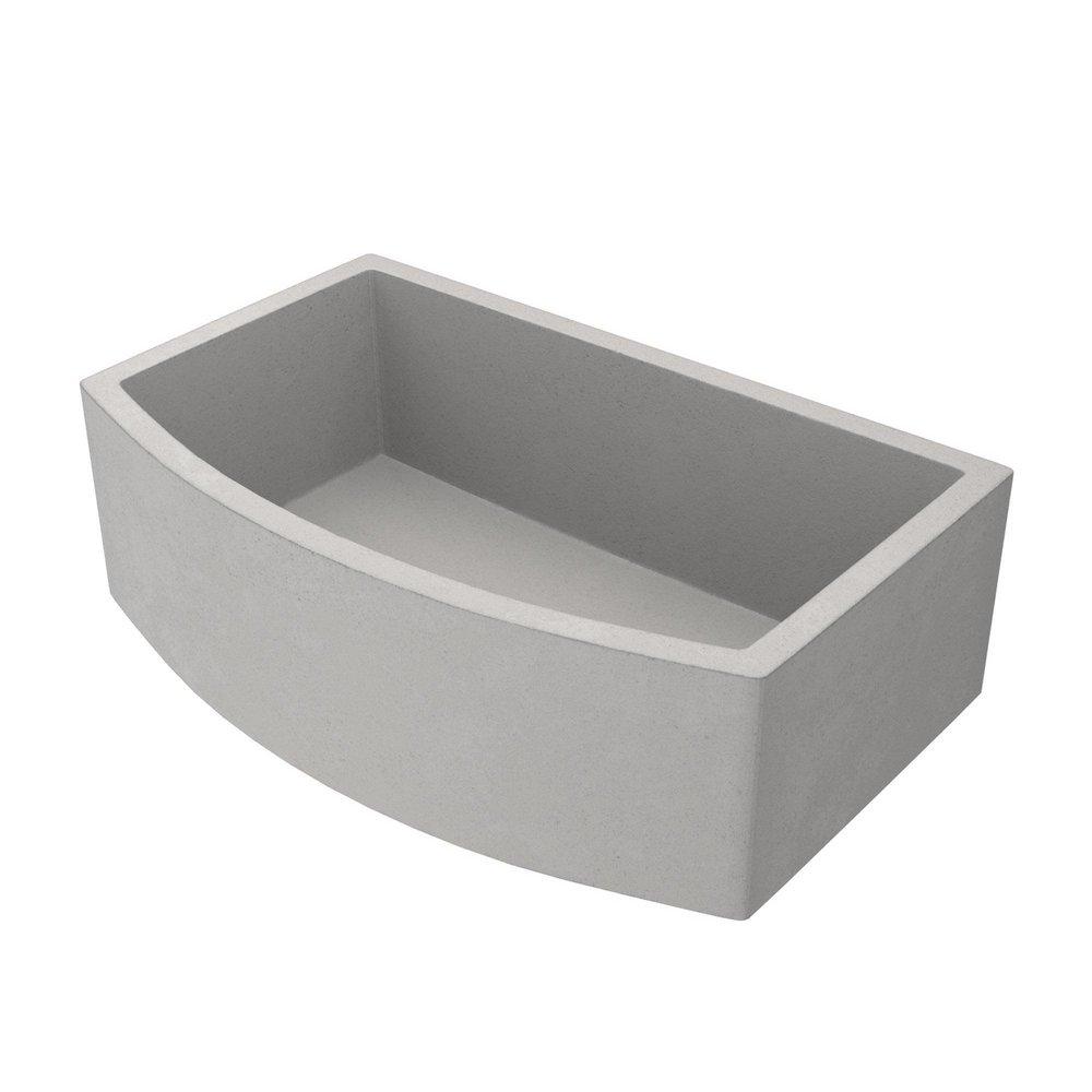 NATIVE TRAILS Native Trails NSKQ3320-A NativeStone 33 x 20-1/2 in. Concrete Single Bowl Farmhouse Kitchen Sink in Ash
