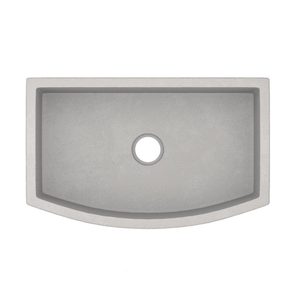 NATIVE TRAILS Native Trails NSKQ3320-A NativeStone 33 x 20-1/2 in. Concrete Single Bowl Farmhouse Kitchen Sink in Ash
