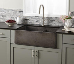NATIVE TRAILS Native Trails NSKD3321-S Nativestone 33 x 21 in. Concrete Double Bowl Farmhouse Kitchen Sink