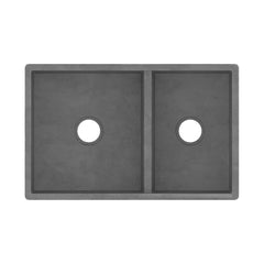 NATIVE TRAILS Native Trails NSKD3321-S Nativestone 33 x 21 in. Concrete Double Bowl Farmhouse Kitchen Sink