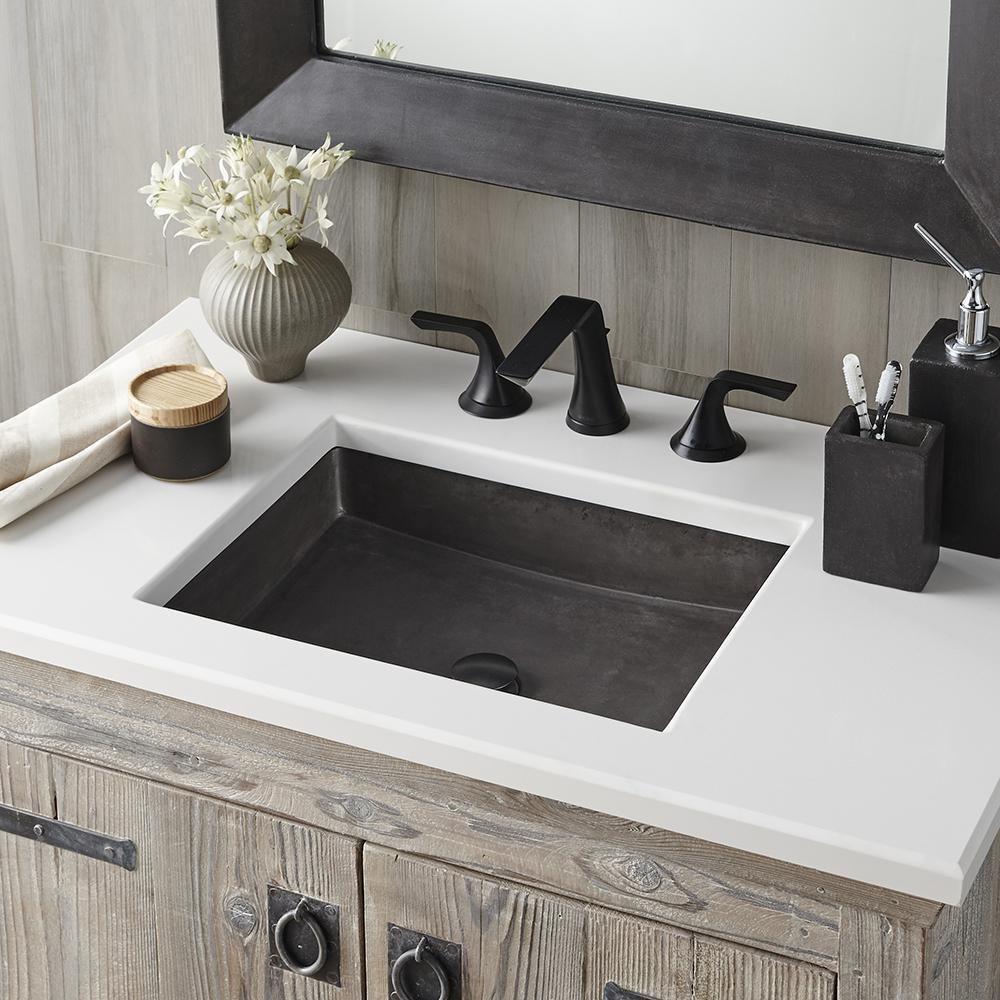 NATIVE TRAILS Native Trails NSL1915-S Nipomo 19-1/2 x 15 in. Rectangular Dual Mount Bathroom Sink in Slate