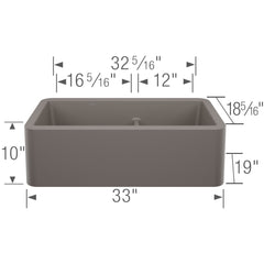 BLANCO Blanco 443115 Ikon 33 Apron Double Bowl Farmhouse Sink with Low Divide - Volcano Gray