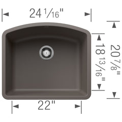 BLANCO Blanco 443098 Diamond Single Bowl Kitchen Sink - Volcano Gray