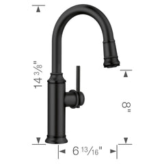 BLANCO Blanco 443025 Empressa Pull-Down Bar Faucet 1.5 GPM Matte Black