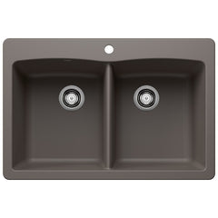 BLANCO Blanco 443104 Diamond Equal Double Dual Mount Kitchen Sink - Volcano Gray