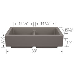 BLANCO Blanco 527418 Vintera 33 Equal Double Apron Farmhouse Sink - Volcano Gray