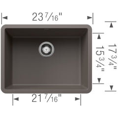 BLANCO Blanco 527411 Precis 24 Single Bowl Kitchen Sink - Volcano Gray