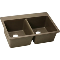 ELKAY Elkay ELG3322MC0 Quartz Classic 33 x 22 x 9-1/2 Equal Double Bowl Drop-in Sink Mocha