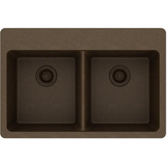 ELKAY Elkay ELG3322MC0 Quartz Classic 33 x 22 x 9-1/2 Equal Double Bowl Drop-in Sink Mocha