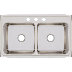 ELKAY Elkay LKHSR2509RPD1 Harmony 1 Hole Stainless Steel Double Bowl Universal Mount Kitchen Sink