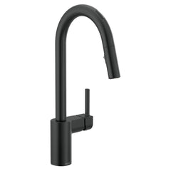 MOEN Moen 7565EVBL Align Single Handle Pull Down Touchless Kitchen Faucet with Voice Activation in Matte Black