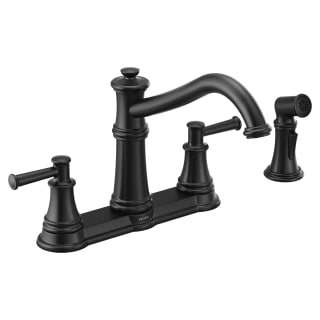 MOEN Moen 7255BL Belfield High-Arc 2-Handle Standard Kitchen Faucet with Side Sprayer in Matte Black