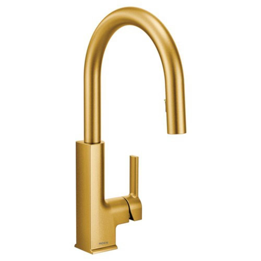 MOEN Moen S72308BG ST0 Single Handle Pull Down Kitchen Faucet in Brushed Gold